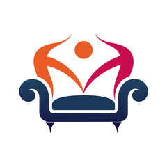 Creative sofa logo design vector art Illustration.