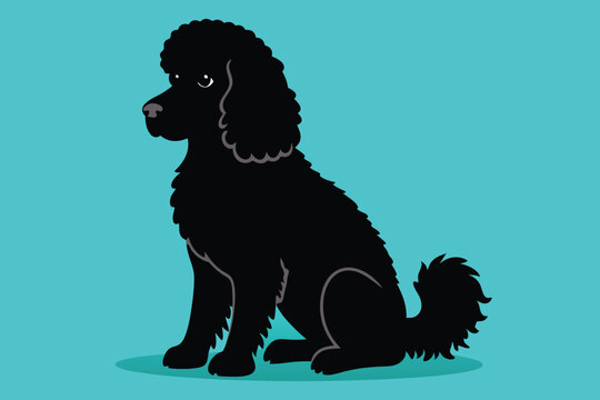 recommend clip art: Poodle dog sitting  silhouette vector illustration S.eps