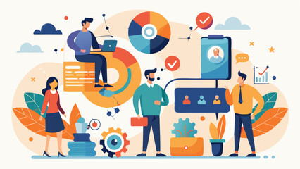 Ilustraciones vectoriales de concepto abstracto de organización y trabajo en equipo
