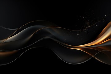 Abstract black and gold wave background.