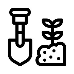 shovel line icon