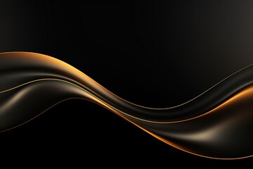 Abstract black and gold wave background.