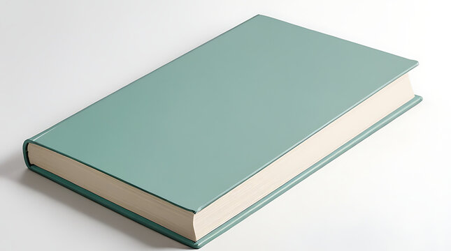 Clean Mock-Up of a Classic Hardcover Book with a Dust Jacket on a Plain White Background, Featuring Generous Copy Space for Cover Design or Text