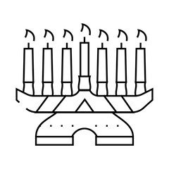 kwanzaa holiday line icon vector. kwanzaa holiday sign. isolated contour symbol black illustration