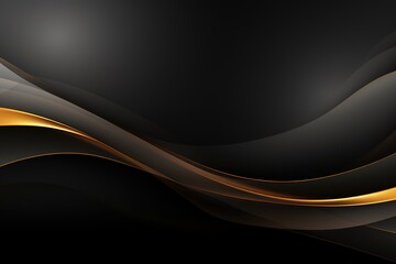 Abstract black and gold wave background design.