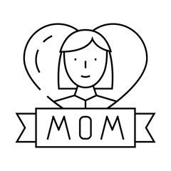 mothers day line icon vector. mothers day sign. isolated contour symbol black illustration