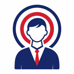 Creative target employee icon. vector dual-tone icon for your website, mobile, presentation, and logo design. Vector art Illustration.