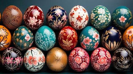 easter eggs in a basket