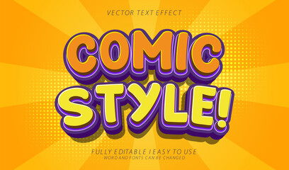 3d editable comic text effect graphic style template