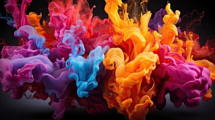 Fototapeta premium Colorful liquid explosion created with advanced technology. Concept Liquid Art, Technology, Colorful Creations. 