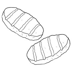 beef patties illustration hand drawn outline vector