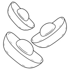 chinese ancient goldens illustration hand drawn outline vector