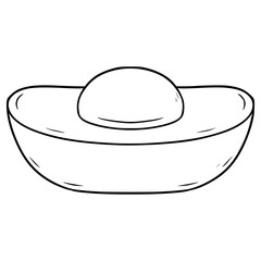 chinese ancient gold illustration hand drawn outline vector