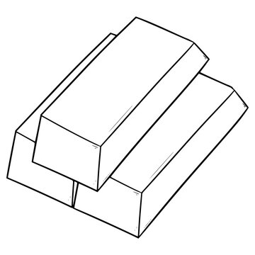 gold bars black and white sketch clip art preview
