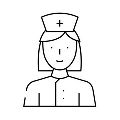 nurse medical worker line icon vector. nurse medical worker sign. isolated contour symbol black illustration