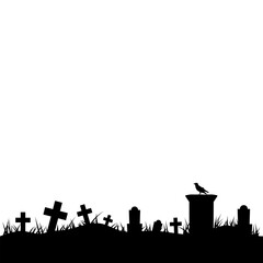 Halloween Graveyard Land Silhouette