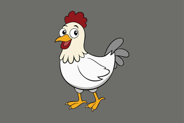 Hen cartoon vector art illustration 