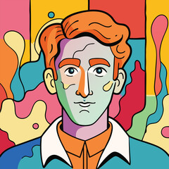 Fototapeta premium abstract man face with a colored background