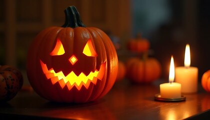 Halloween Background Design, Pumpkin Jack O Lantern, Spooky Night of Halloween for poster, social media post and promotion