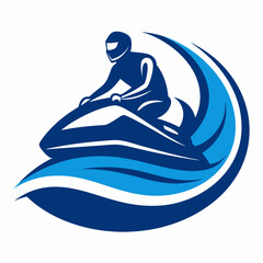 Jets ski Water sport logo design vector illustration 