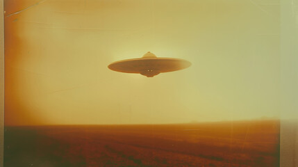 Fototapeta premium Vintage photo of an UFO