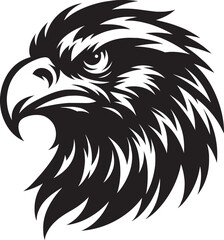 Flying Eagle bird head Silhouette isolated on white background Minimalist Eagle vector shape