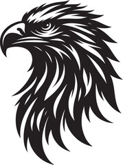 Flying Eagle bird head Silhouette isolated on white background Minimalist Eagle vector shape