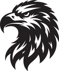 Flying Eagle bird head Silhouette isolated on white background Minimalist Eagle vector shape