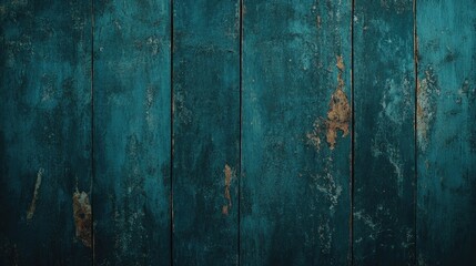 Fototapeta premium Old wooden board background Blue Plastered rusty concrete wall Dark blue green wall textured background damaged wall textured background.