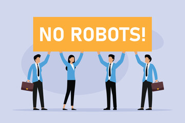 Protecting labor market from technology and robotization 2d flat 