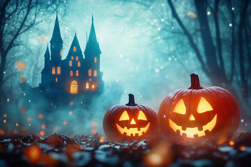3d Halloween background, Halloween theme background, cute Halloween activity theme scene