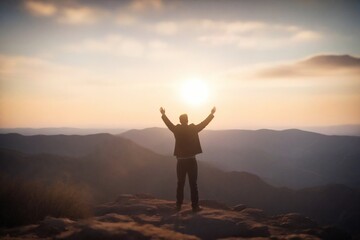 Fototapeta premium person in the mountains