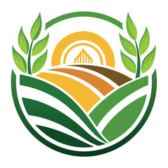 agriculture logo vector on white background, Adobe Illustrator Artwork