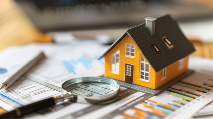 Property tax model houses coins Business loan wealth residential estate decoration background wallpaper background wallpaper
