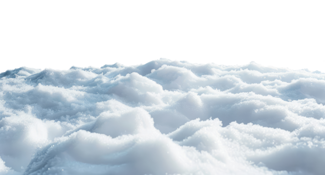 Winter snow landscape isolated on transparent background