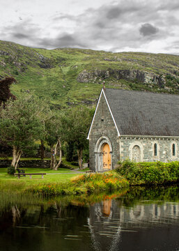 church on the shore of lake