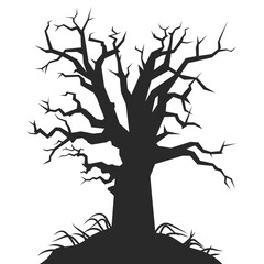 Halloween Tree Silhouette Illustration