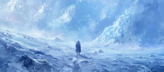 Lone Figure in a Frozen Wilderness