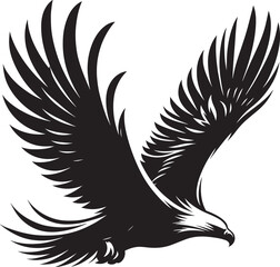 Flying Eagle bird Silhouette isolated on white background Minimalist Eagle vector shape