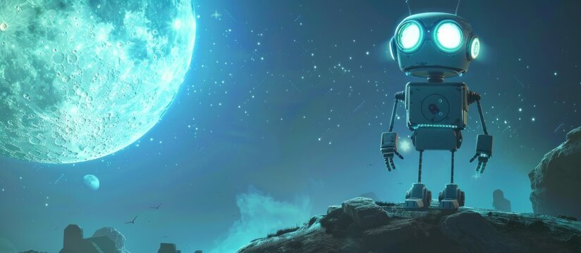 Robot Gazing at the Moon