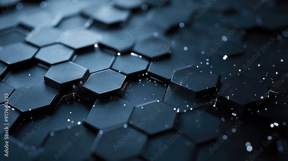 Poster abstract hexagonal background with dark and light tones, perfect for tech and futuristic concepts