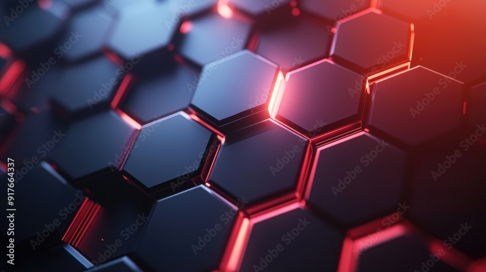 Poster abstract hexagonal background with dark and light tones, perfect for tech and futuristic concepts