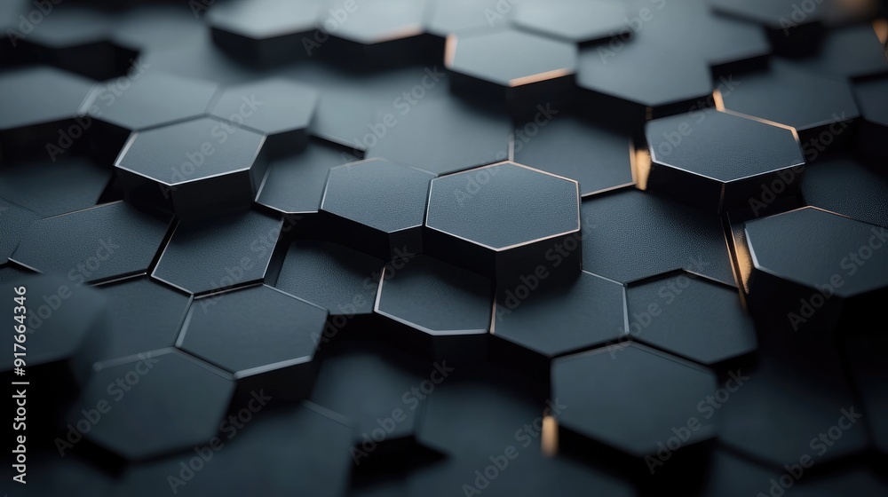 Poster abstract hexagonal background with dark and light tones, perfect for tech and futuristic concepts