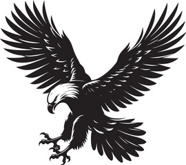 Flying Eagle bird Silhouette isolated on white background Minimalist Eagle vector shape