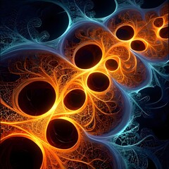 abstract tangled, fractal-like patterns with a glowing edge effect