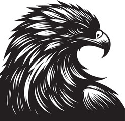 Flying Eagle bird Silhouette isolated on white background Minimalist Eagle vector shape