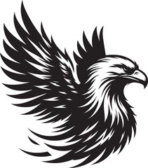 Flying Eagle bird Silhouette isolated on white background Minimalist Eagle vector shape