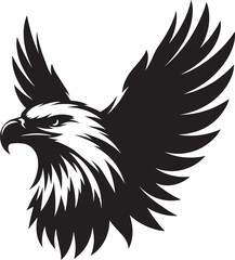 Flying Eagle bird Silhouette isolated on white background Minimalist Eagle vector shape