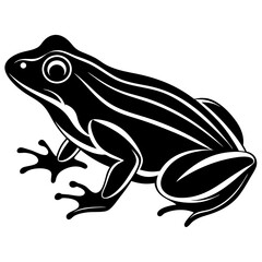 Frog silhouette vector on a white background