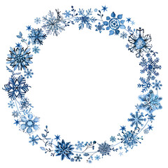 Winter snowflakes frame wreath frame illustration
